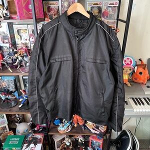 Vintage Black Moto Jacket Men’s 3XL Cafe Racer Biker Minimalist Black
